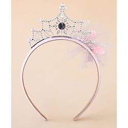 Babyhug Free Size Hair Bands With Embellished Bow Applique - Pink