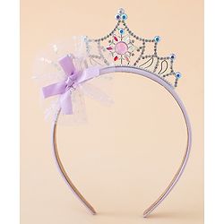 Babyhug Free Size Hair Bands With Embellished Bow Applique - Purple