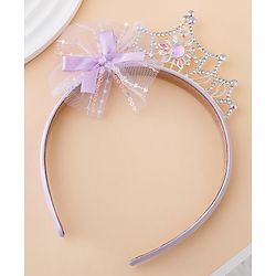 Babyhug Free Size Hair Bands With Embellished Bow Applique - Purple