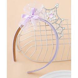 Babyhug Free Size Hair Bands With Embellished Bow Applique - Purple