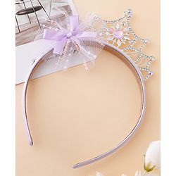 Babyhug Free Size Hair Bands With Embellished Bow Applique - Purple