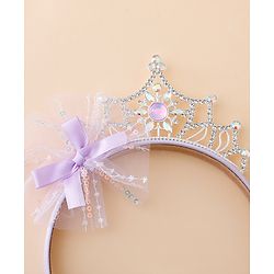 Babyhug Free Size Hair Bands With Embellished Bow Applique - Purple