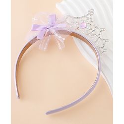 Babyhug Free Size Hair Bands With Embellished Bow Applique - Purple