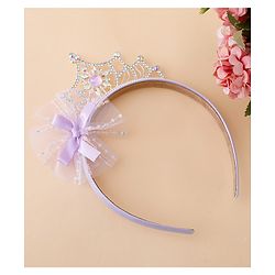 Babyhug Free Size Hair Bands With Embellished Bow Applique - Purple