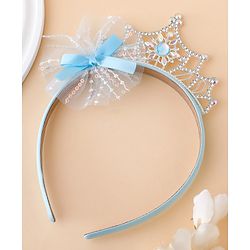 Babyhug Free Size Hair Bands With Embellished Bow Applique - Blue