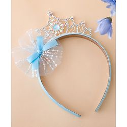 Babyhug Free Size Hair Bands With Embellished Bow Applique - Blue