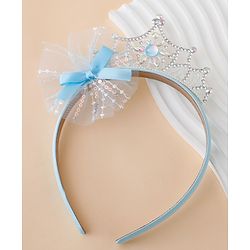 Babyhug Free Size Hair Bands With Embellished Bow Applique - Blue