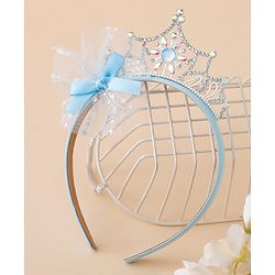 Babyhug Free Size Hair Bands With Embellished Bow Applique - Blue