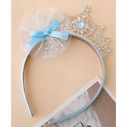 Babyhug Free Size Hair Bands With Embellished Bow Applique - Blue