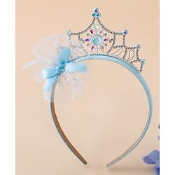 Babyhug Free Size Hair Bands With Embellished Bow Applique - Blue