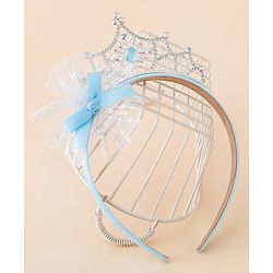 Babyhug Free Size Hair Bands With Embellished Bow Applique - Blue