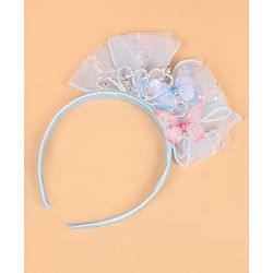Babyhug Hair Band With Bow Applique - Blue