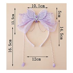 Babyhug Free Size Hair Bands With Pearl Detailing Bow Applique - Purple
