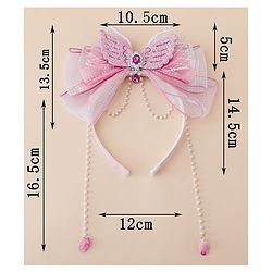 Babyhug Free Size Hair Bands With Pearl Detailing Bow Applique - Pink