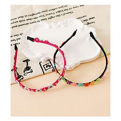 Babyhug Floral Applique Detailed Hair Band Pack of 2 - Red and Blue