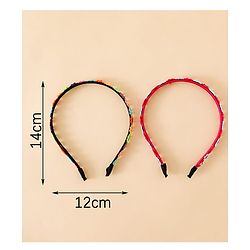 Babyhug Floral Applique Detailed Hair Band Pack of 2 - Red and Blue
