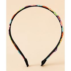 Babyhug Floral Applique Detailed Hair Band Pack of 2 - Red and Blue