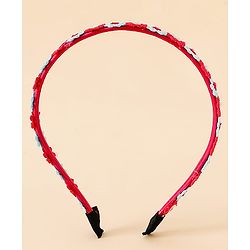 Babyhug Floral Applique Detailed Hair Band Pack of 2 - Red and Blue