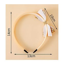 Babyhug Hair Band With Bow Applique - Gold
