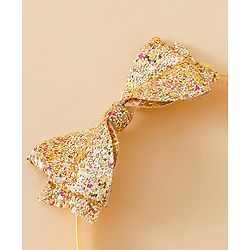 Babyhug Hair Band With Bow Applique - Gold