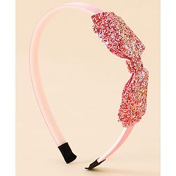 Babyhug Hair Band With Bow Applique - Gold