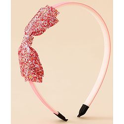 Babyhug Hair Band With Bow Applique - Gold