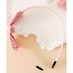 Babyhug Hair Band With Bow Applique - Gold