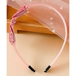 Babyhug Hair Band With Bow Applique - Gold