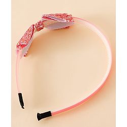 Babyhug Hair Band With Bow Applique - Gold