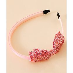 Babyhug Hair Band With Bow Applique - Gold