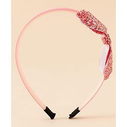 Babyhug Hair Band With Bow Applique - Gold