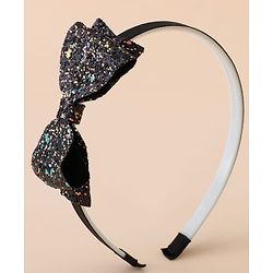 Babyhug Hair Band With Bow Applique - Gold