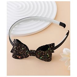 Babyhug Hair Band With Bow Applique - Gold