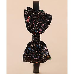 Babyhug Hair Band With Bow Applique - Gold