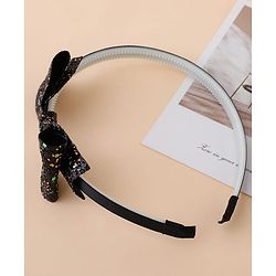 Babyhug Hair Band With Bow Applique - Gold