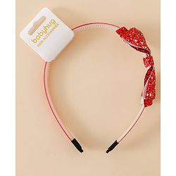 Babyhug Hair Band With Bow Applique - Gold