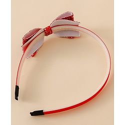 Babyhug Hair Band With Bow Applique - Gold
