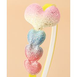Babyhug Glitter Heart Hair Band -Free Size-Pink
