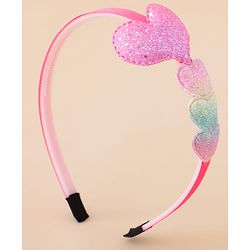 Babyhug Glitter Heart Hair Band -Free Size-Pink