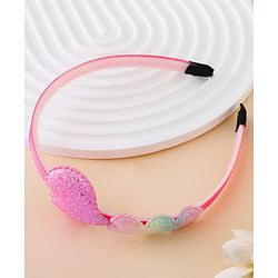 Babyhug Glitter Heart Hair Band -Free Size-Pink