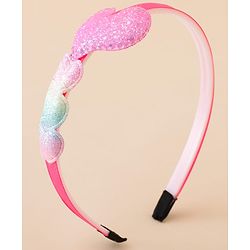 Babyhug Glitter Heart Hair Band -Free Size-Pink