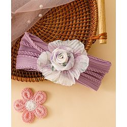 Babyhug Floral Applique Headband- Purple