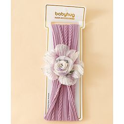 Babyhug Floral Applique Headband- Purple