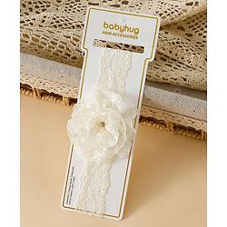 Babyhug Headband With  Floral Applique - Beige