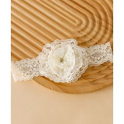 Babyhug Headband With  Floral Applique - Beige