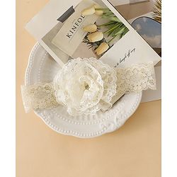 Babyhug Headband With  Floral Applique - Beige