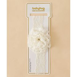 Babyhug Headband With  Floral Applique - Beige