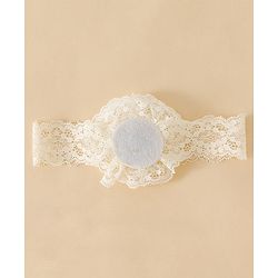 Babyhug Headband With  Floral Applique - Beige