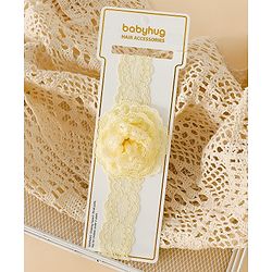 Babyhug Headband With  Floral Applique - Beige