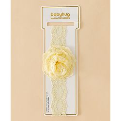 Babyhug Headband With  Floral Applique - Beige